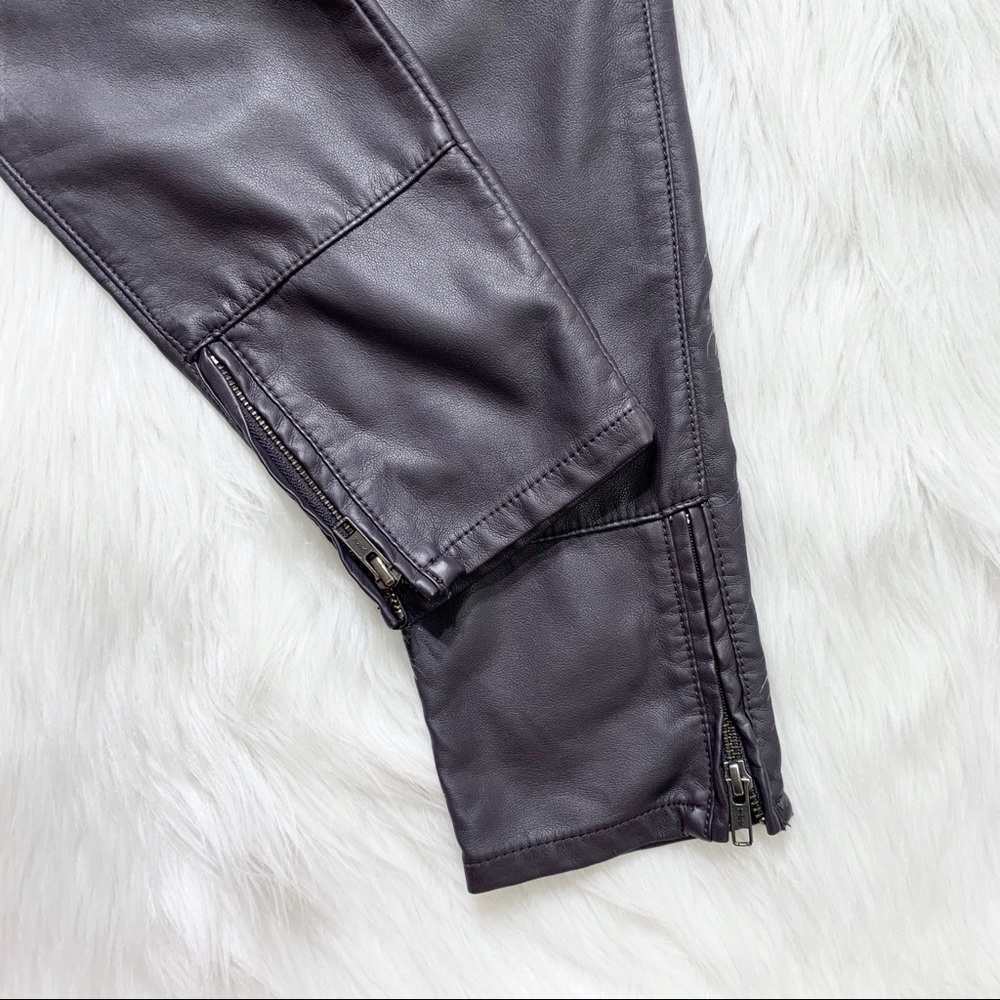 SOLD-Free People Faux Leather Skinny Moto Pants - Picture 6 of 11